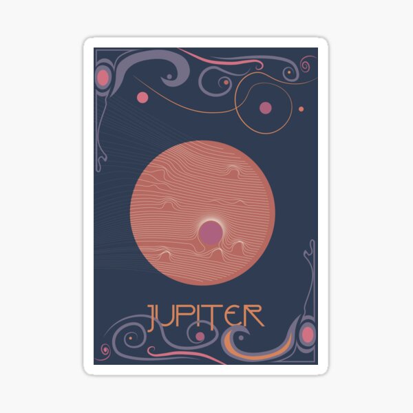 Jupiter Art Nouveau Space Travel Poster Sticker By Walford Designs Redbubble 