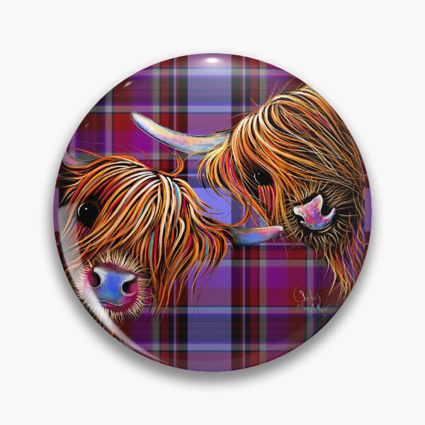 Item preview, HiGHLaND CoW PRiNT ' SuGaR LuMP & NooDLeS oN TaRTaN ' BY SHiRLeY MacARTHuR designed and sold by Shirley MacArthur Art.