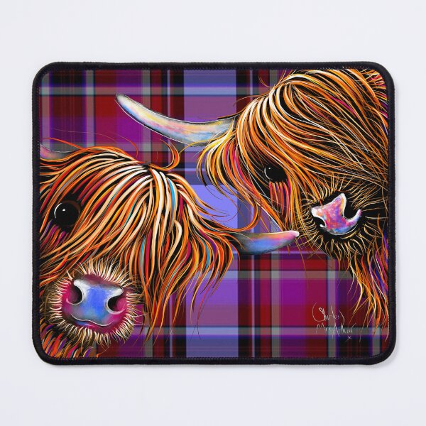 Item preview, HiGHLaND CoW PRiNT ' SuGaR LuMP & NooDLeS oN TaRTaN ' BY SHiRLeY MacARTHuR designed and sold by Shirley MacArthur Art.