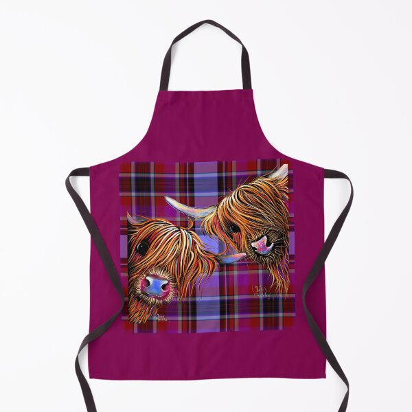 Item preview, HiGHLaND CoW PRiNT ' SuGaR LuMP & NooDLeS oN TaRTaN ' BY SHiRLeY MacARTHuR designed and sold by Shirley MacArthur Art.