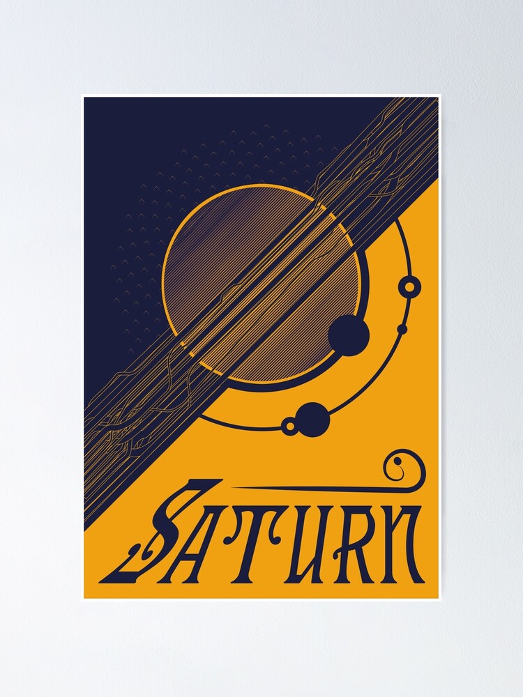 Saturn Art Nouveau Space Travel Poster Poster For Sale By Walford Designs Redbubble 