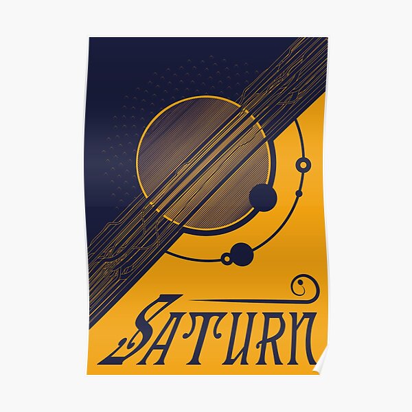 Saturn Art Nouveau Space Travel Poster Poster For Sale By Walford Designs Redbubble 