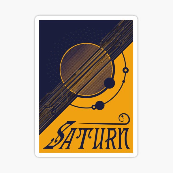 Saturn Art Nouveau Space Travel Poster Sticker By Walford Designs Redbubble 