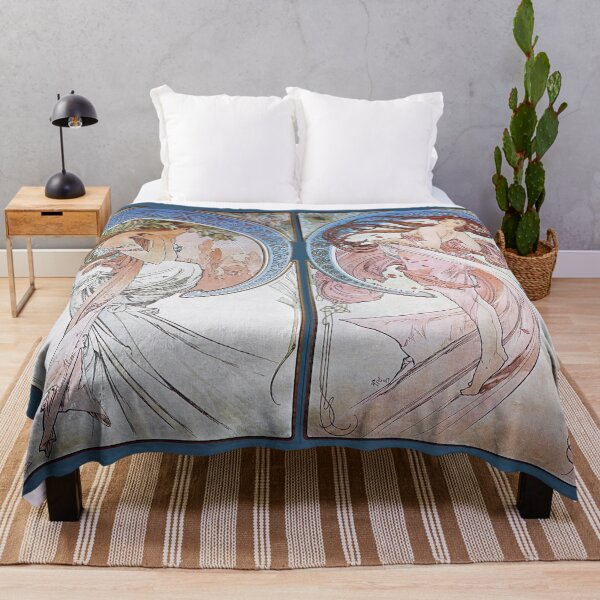 Item preview, Vintage blue moon goddesses by Alphonse Mucha designed and sold by see-the-fox.