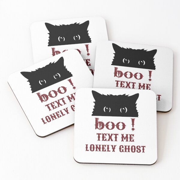 Item preview, Text me lonely ghost cat sticker  designed and sold by SamXDesigns.