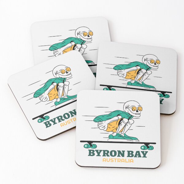 Item preview,  Byron bay, Australia (skully on skateboard) designed and sold by Paperfly Studio.