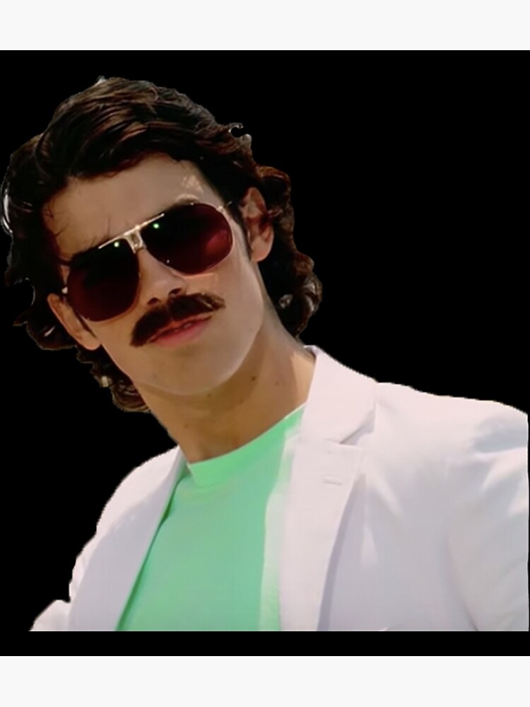 "Joe Jonas Mustache 2 Sticker" Poster for Sale by BrettAnth73 Redbubble