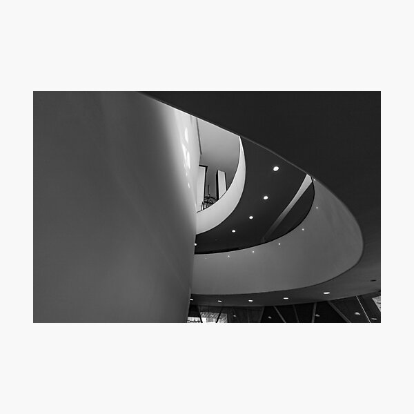 Black and white curves of Novecento Museum Photographic Print