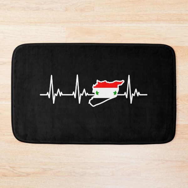 Artikelvorschau, Syrische Flagge Herzschlaglinie Ich liebe Syrien entworfen und verkauft von samshirts.