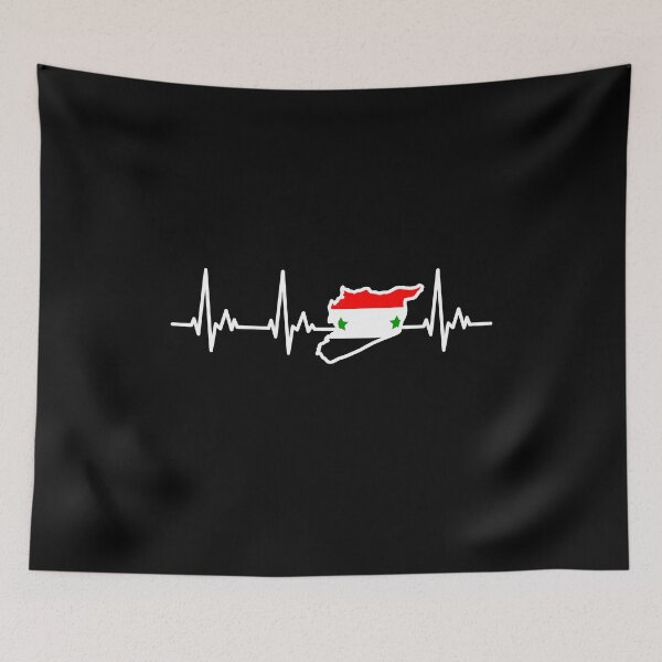 Item preview, Syrian Flag Heart Beat Line I Love Syria designed and sold by samshirts.