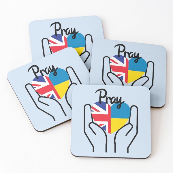 Item preview, Pray For Ukraine, Pray For Peace, UK Supports Ukraine, UK Stands With Ukraine, Heart With Combined Flags designed and sold by Coralgb.
