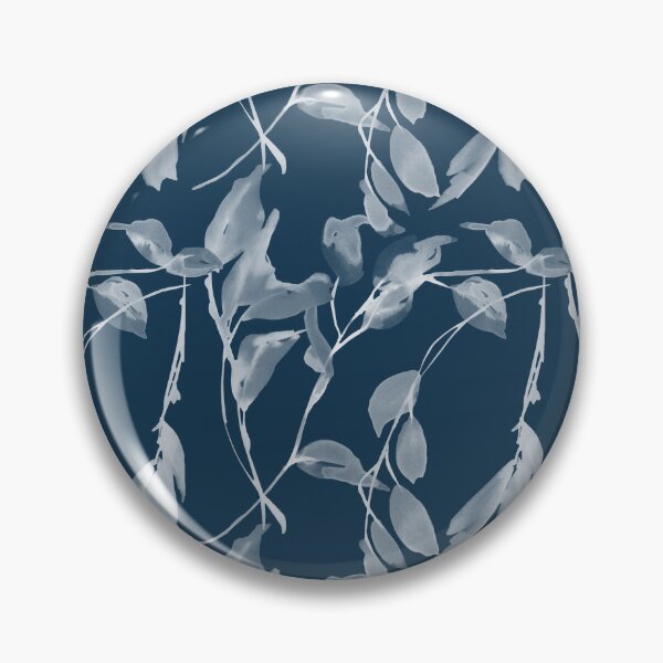 Artikelvorschau, Watercolor Leaves, Dark Teal Blue entworfen und verkauft von meggydesigns.