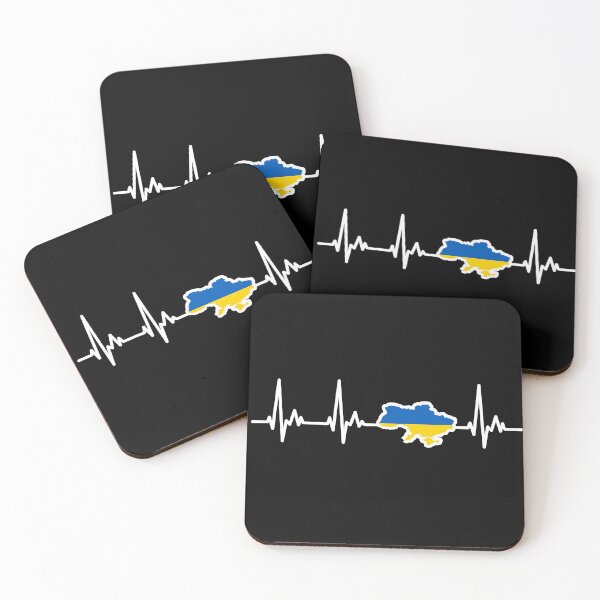 Item preview, My Heart Beats for Ukraine Heartbeat Line Blue Yellow Flag designed and sold by samshirts.