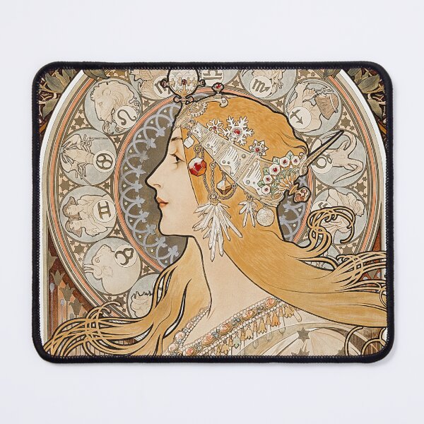 Item preview, Zodiaque or La Plume by Alphonse Mucha designed and sold by see-the-fox.