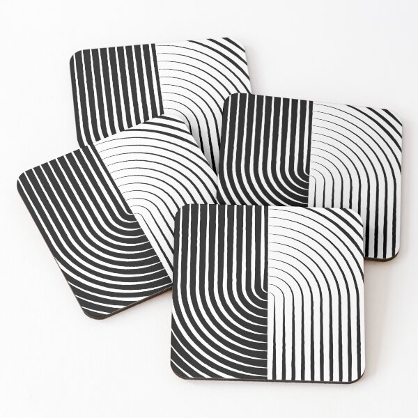 Item preview, Half Black, Half White Abstract Psychedelic Arcs designed and sold by D-Spot Shop.