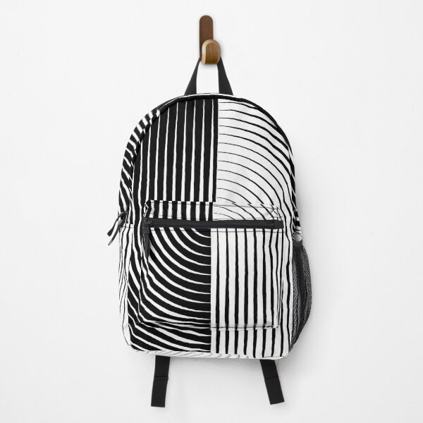 Item preview, Half Black, Half White Abstract Psychedelic Arcs designed and sold by D-Spot Shop.