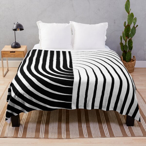 Item preview, Half Black, Half White Abstract Psychedelic Arcs designed and sold by D-Spot Shop.