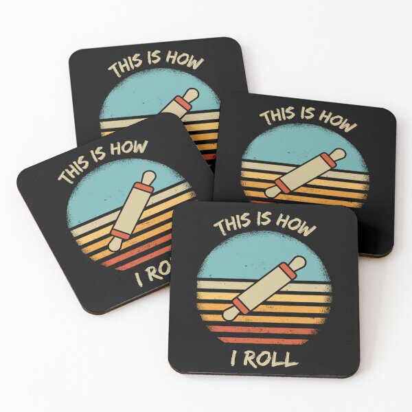 Item preview, This Is How I Roll Rolling Pin Pun Grunge Retro Sunset In Black designed and sold by LuckyKermit.