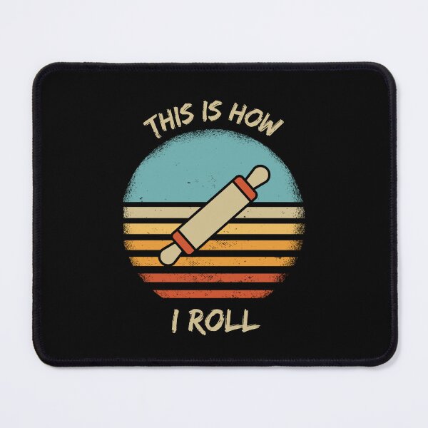 Item preview, This Is How I Roll Rolling Pin Pun Grunge Retro Sunset In Black designed and sold by LuckyKermit.