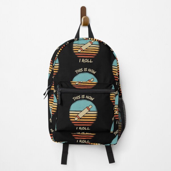 Item preview, This Is How I Roll Rolling Pin Pun Grunge Retro Sunset In Black designed and sold by LuckyKermit.
