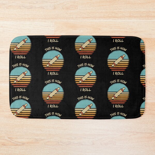 Item preview, This Is How I Roll Rolling Pin Pun Grunge Retro Sunset In Black designed and sold by LuckyKermit.