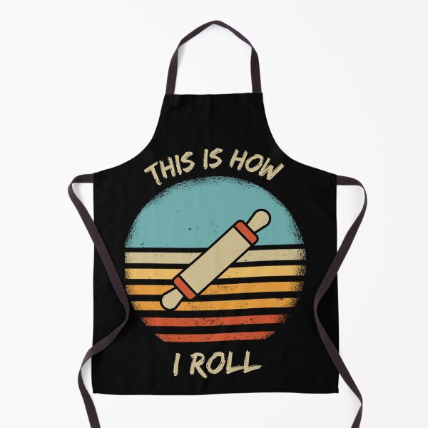 Item preview, This Is How I Roll Rolling Pin Pun Grunge Retro Sunset In Black designed and sold by LuckyKermit.