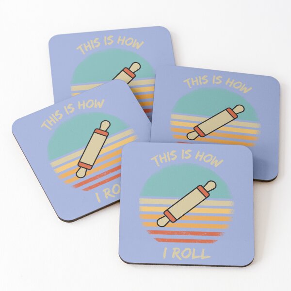 Item preview, This Is How I Roll Rolling Pin Pun Grunge Retro Sunset In Purple designed and sold by LuckyKermit.