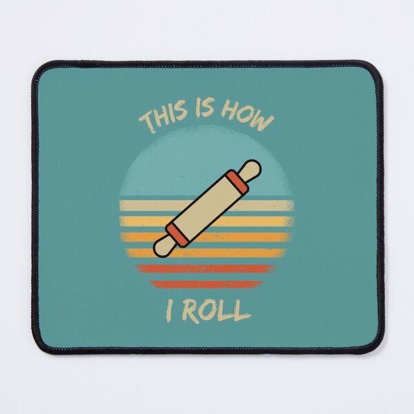 Item preview, This Is How I Roll Rolling Pin Pun Grunge Retro Sunset In Cyan designed and sold by LuckyKermit.