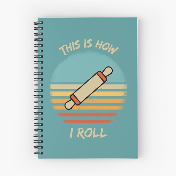 Item preview, This Is How I Roll Rolling Pin Pun Grunge Retro Sunset In Cyan designed and sold by LuckyKermit.