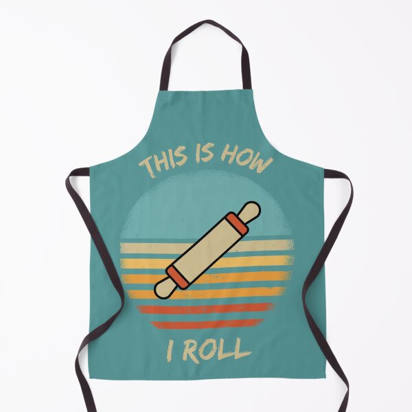 Item preview, This Is How I Roll Rolling Pin Pun Grunge Retro Sunset In Cyan designed and sold by LuckyKermit.