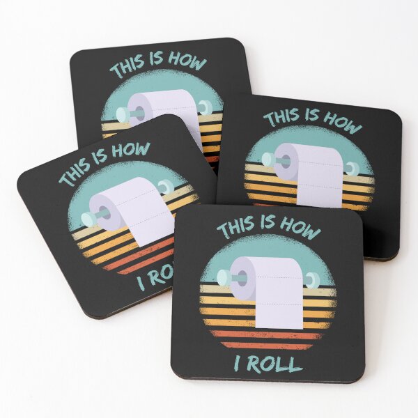 Item preview, This Is How I Roll Toilet Paper Pun Grunge Retro Sunset In Black designed and sold by LuckyKermit.