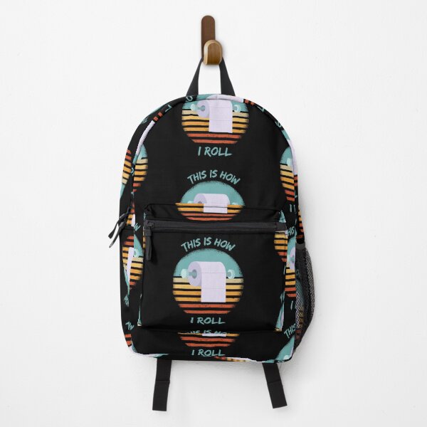 Item preview, This Is How I Roll Toilet Paper Pun Grunge Retro Sunset In Black designed and sold by LuckyKermit.