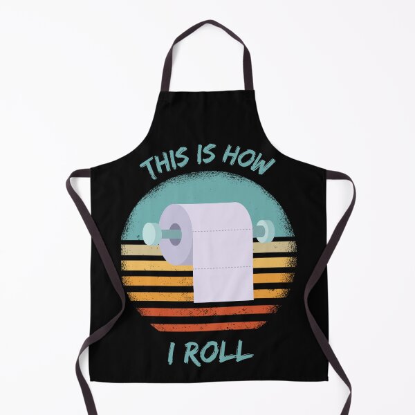Item preview, This Is How I Roll Toilet Paper Pun Grunge Retro Sunset In Black designed and sold by LuckyKermit.