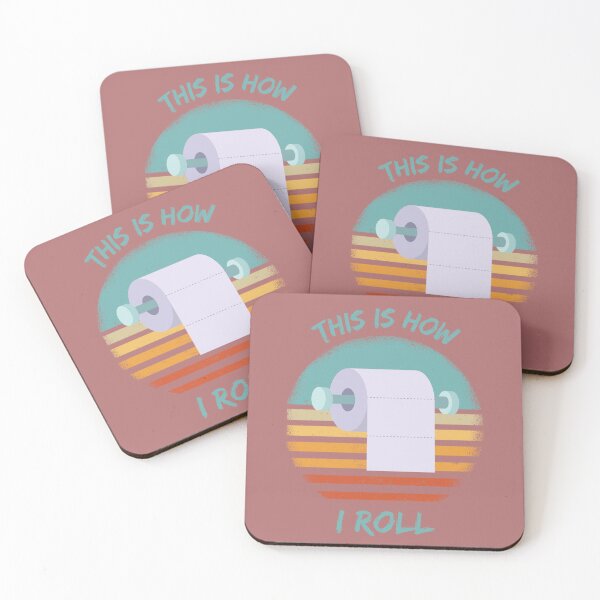 Item preview, This Is How I Roll Toilet Paper Pun Grunge Retro Sunset In Purple designed and sold by LuckyKermit.