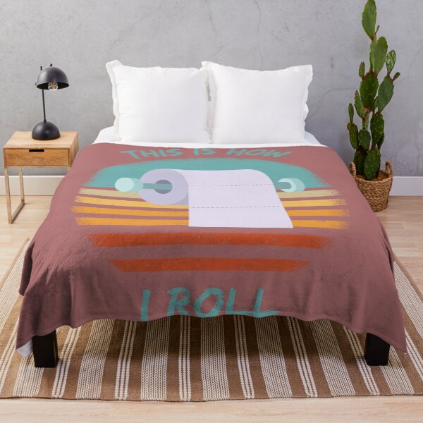 Item preview, This Is How I Roll Toilet Paper Pun Grunge Retro Sunset In Purple designed and sold by LuckyKermit.
