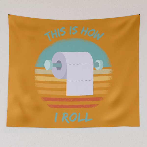 Item preview, This Is How I Roll Toilet Paper Pun Grunge Retro Sunset In Orange designed and sold by LuckyKermit.