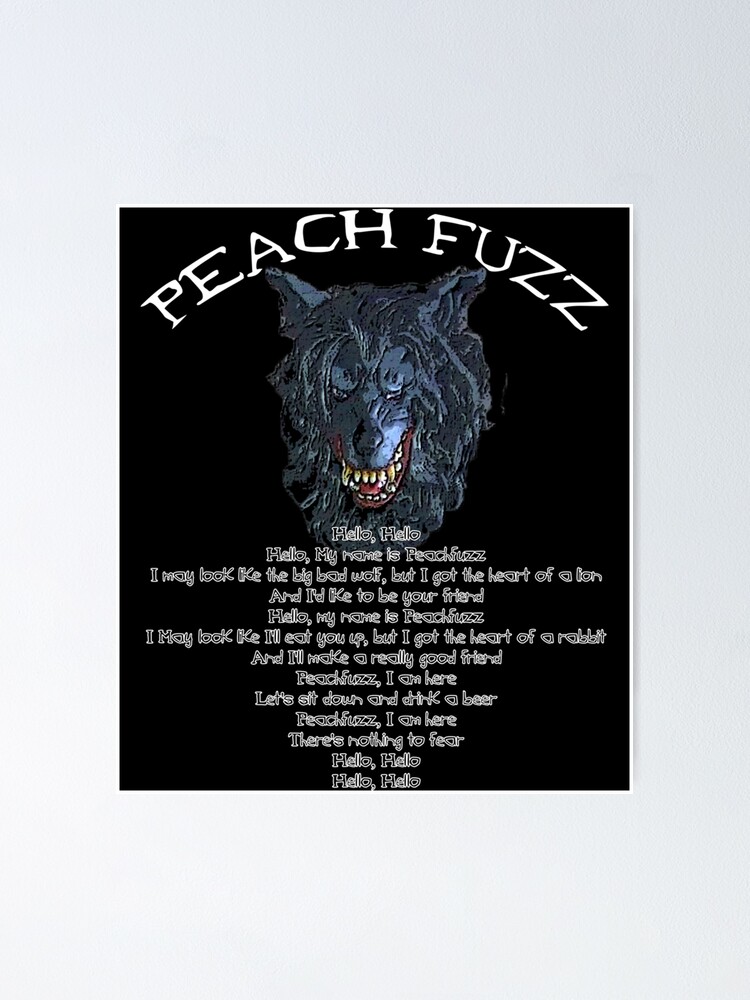 "Peach Fuzz Song Lyrics. Creep Movie Sticker" Poster for Sale by CoopeFran98 Redbubble