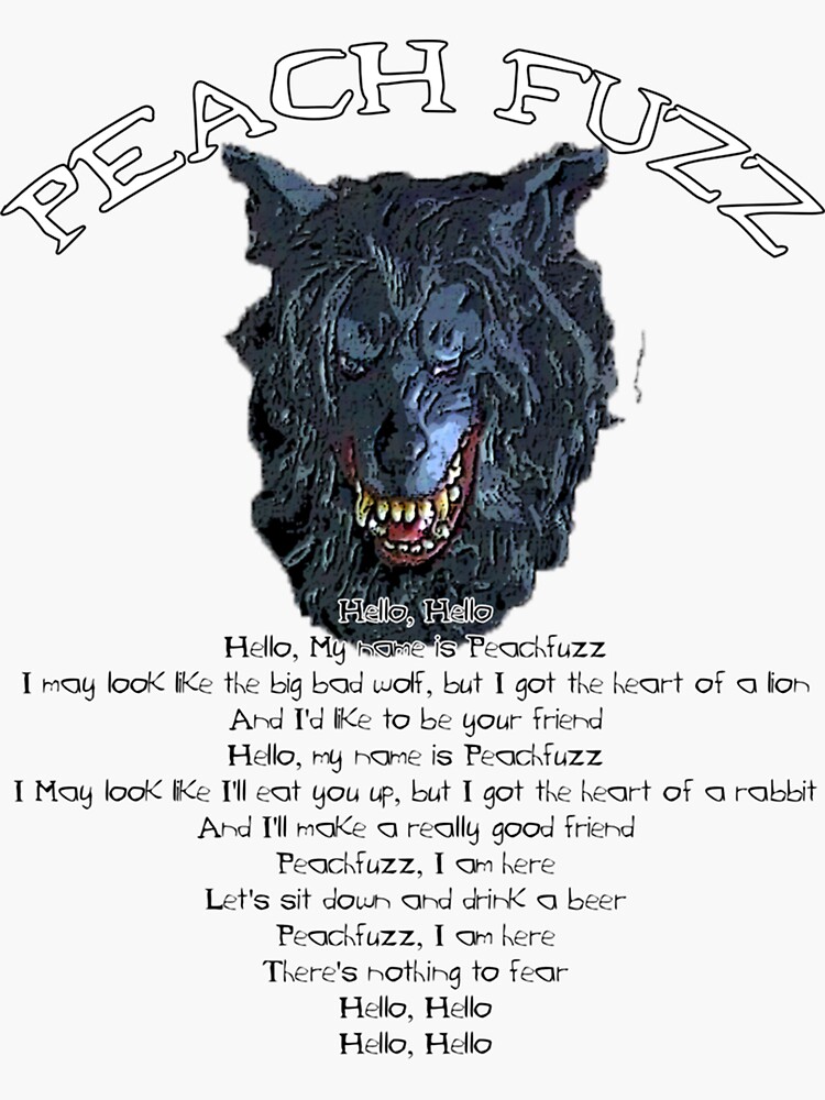 "Peach Fuzz Song Lyrics. Creep Movie Sticker" Sticker for Sale by