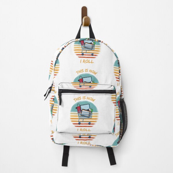 Item preview, This Is How I Roll Shopping Cart Pun Grunge Retro Sunset designed and sold by LuckyKermit.
