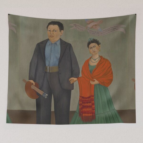 Item preview, Mexican couple portrait Vintage Frida Kahlo painting art designed and sold by Vintage Designs +.