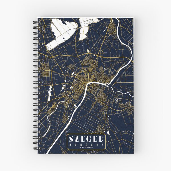Item preview, Szeged City Map of Csongrád-Csanád, Hungary - Gold Art Deco designed and sold by deMAP.