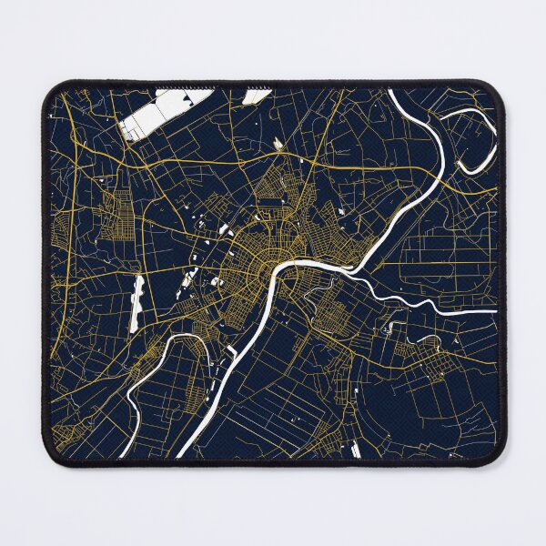 Item preview, Szeged City Map of Csongrád-Csanád, Hungary - Gold Art Deco designed and sold by deMAP.