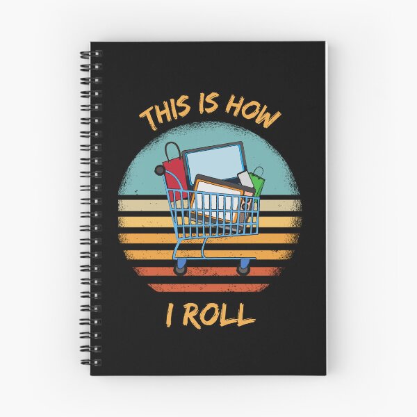 Item preview, This Is How I Roll Shopping Cart Pun Grunge Retro Sunset In Black designed and sold by LuckyKermit.
