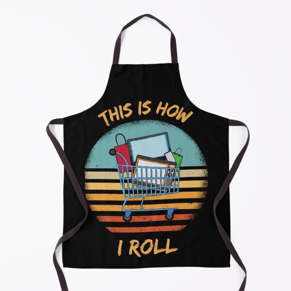 Item preview, This Is How I Roll Shopping Cart Pun Grunge Retro Sunset In Black designed and sold by LuckyKermit.