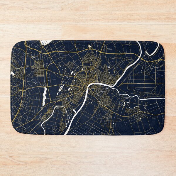 Item preview, Szeged City Map of Csongrád-Csanád, Hungary - Gold Art Deco designed and sold by deMAP.