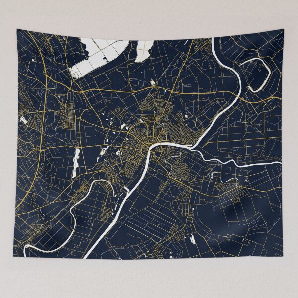 Item preview, Szeged City Map of Csongrád-Csanád, Hungary - Gold Art Deco designed and sold by deMAP.