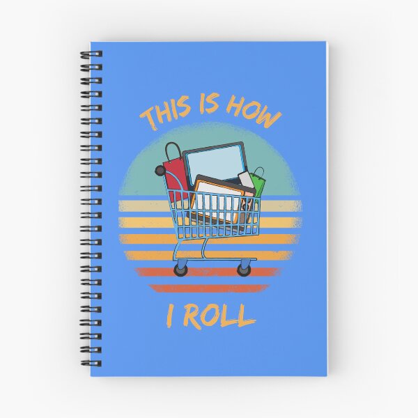 Item preview, This Is How I Roll Shopping Cart Pun Grunge Retro Sunset In Blue designed and sold by LuckyKermit.