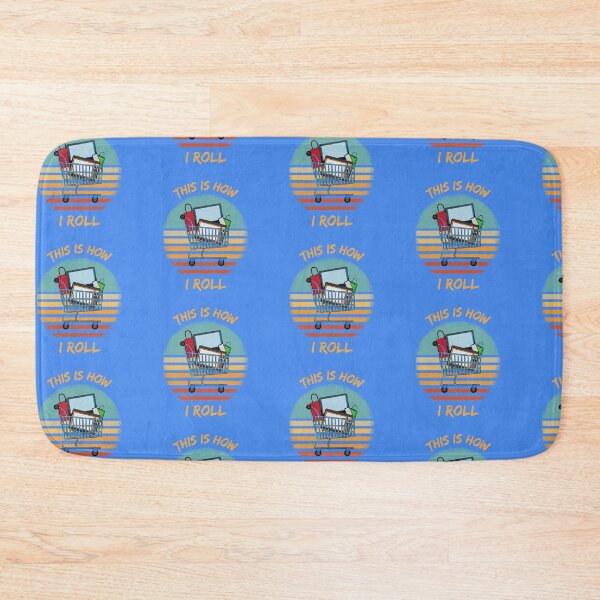 Item preview, This Is How I Roll Shopping Cart Pun Grunge Retro Sunset In Blue designed and sold by LuckyKermit.