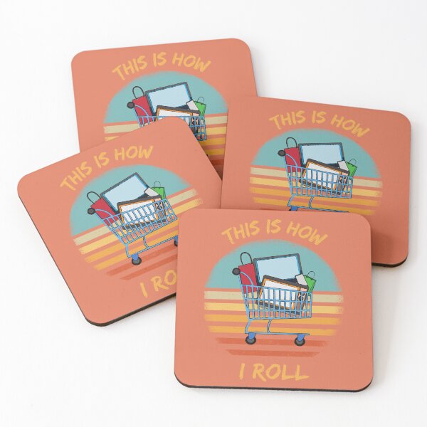 Item preview, This Is How I Roll Shopping Cart Pun Grunge Retro Sunset In Red designed and sold by LuckyKermit.