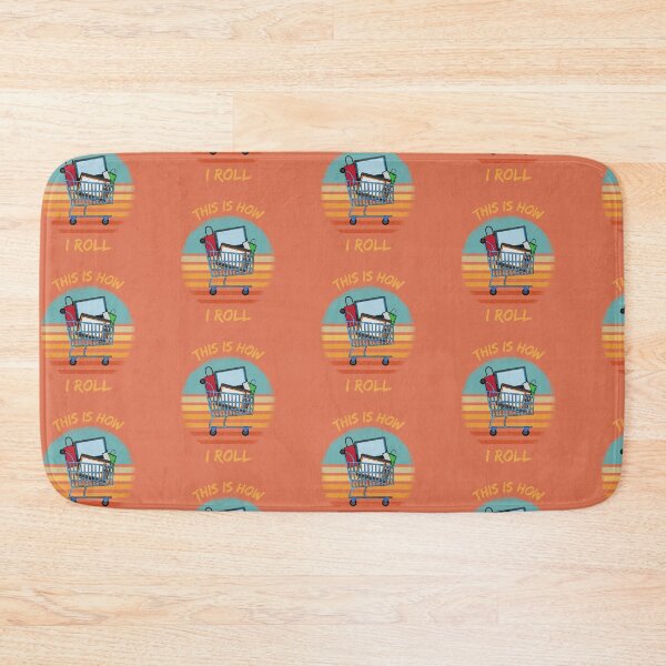 Item preview, This Is How I Roll Shopping Cart Pun Grunge Retro Sunset In Red designed and sold by LuckyKermit.